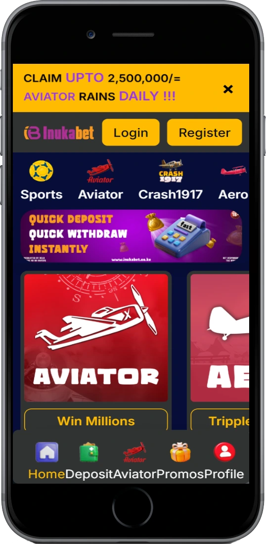 Inukabet Kenya mobile app interface